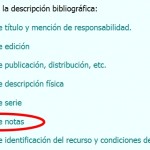 El área de notas en la descripción bibliográfica